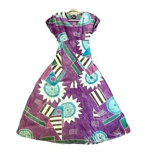 VTG Hawaiian Dress Womens S Drop Waist Batik